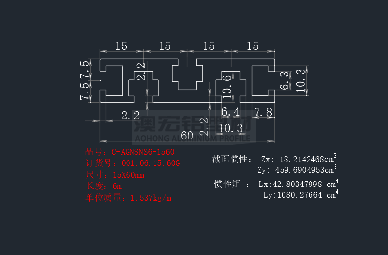 國(guó)標(biāo)1560工業(yè)鋁型材